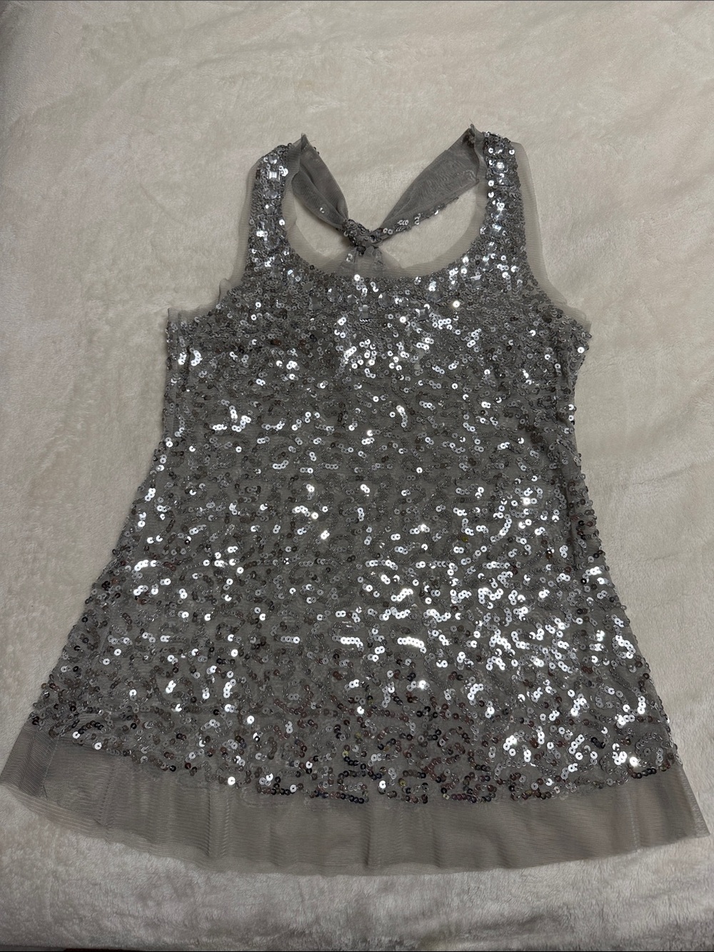 Lipstick Boutique Silver Sequin Tank Top